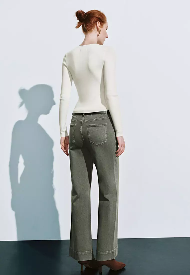 Keyhole Neck Knitted T-Shirts
