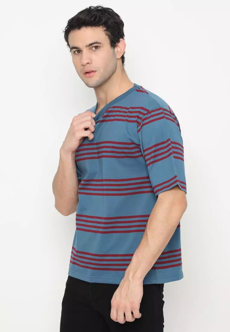 MATSUDA Kaos Oversize 20s Stripe Heavyweight T shirt Nankoku