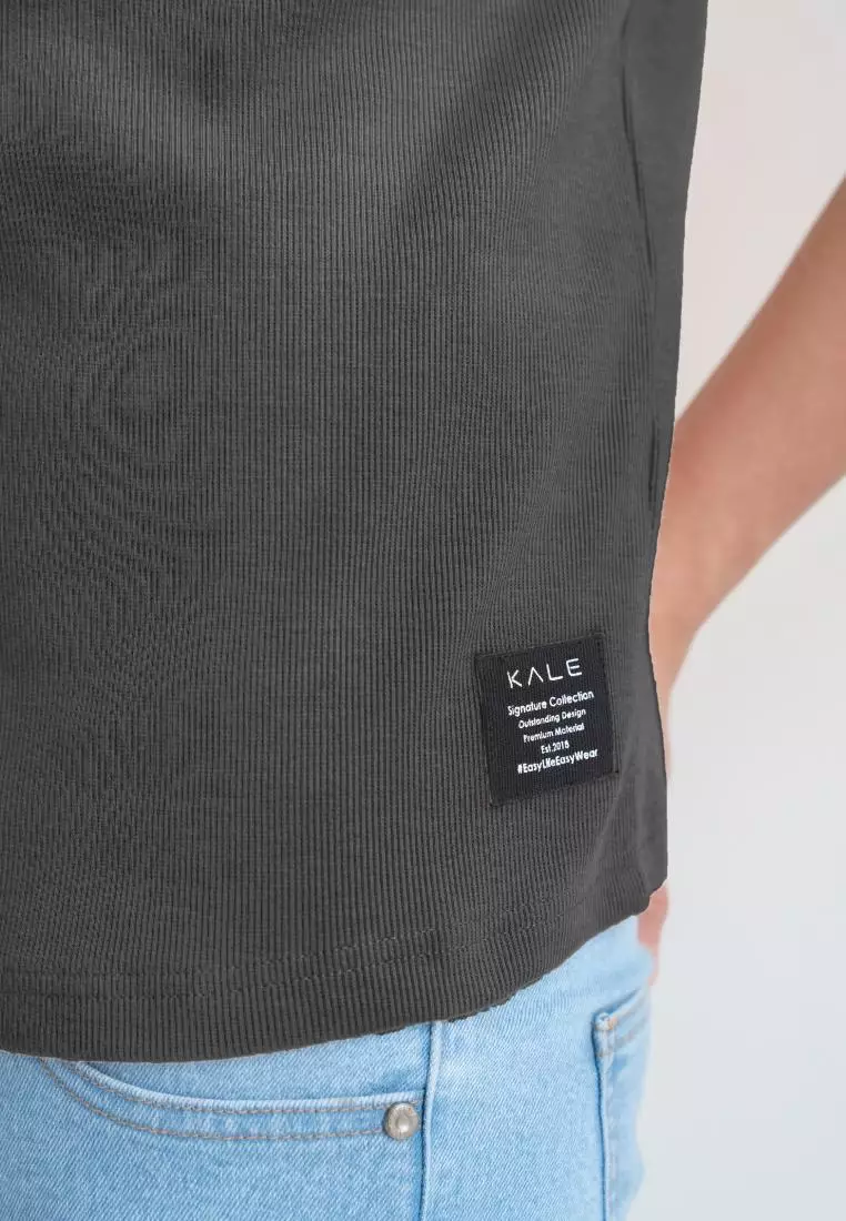 Kale Mark Dark Grey / Atas Kaos Lengan Pendek Pria Premium