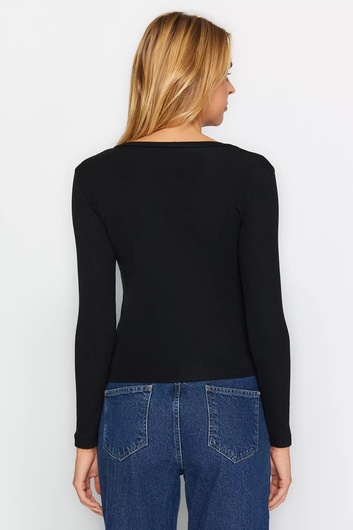 V-Neck Knitted Blouse