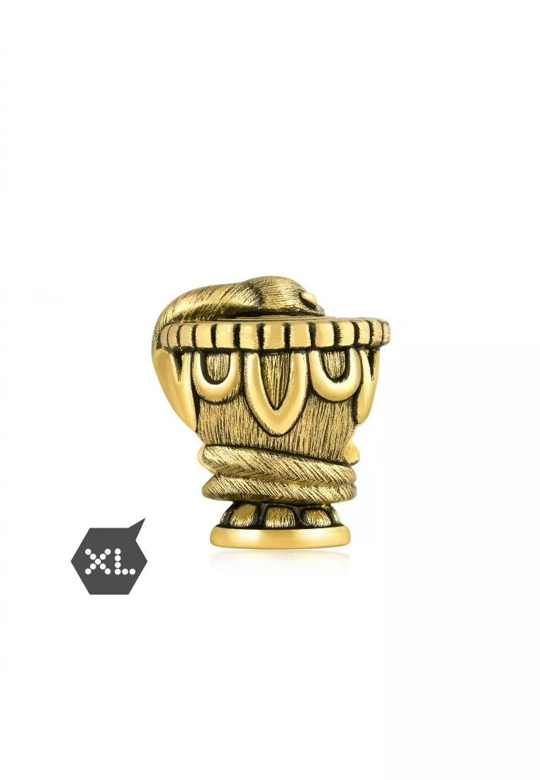 999 Gold Snake Charm for Men 92008C  [Bracelet not included]