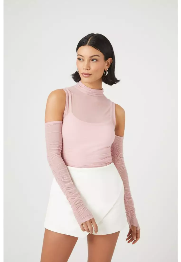 Forever 21 white mesh top clearance