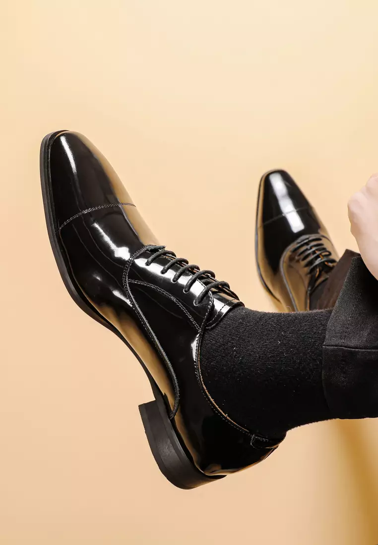 Glossy Cowhide Cap Toe Business Shoes MK5009-L1