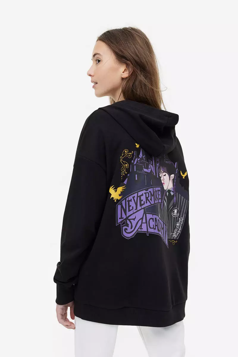 Buy H M Oversized printed zip through hoodie 2024 Online ZALORA