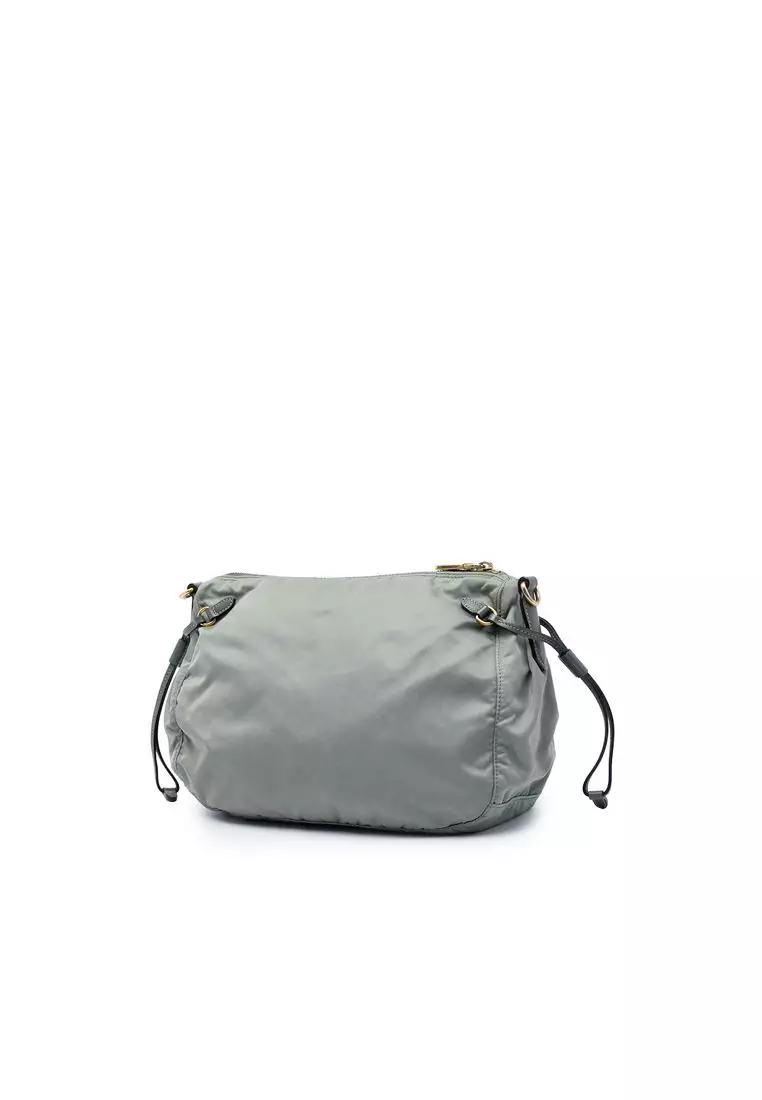 Pre-Loved Prada Saffiano Trimmed Tessuto Zip Top Crossbody