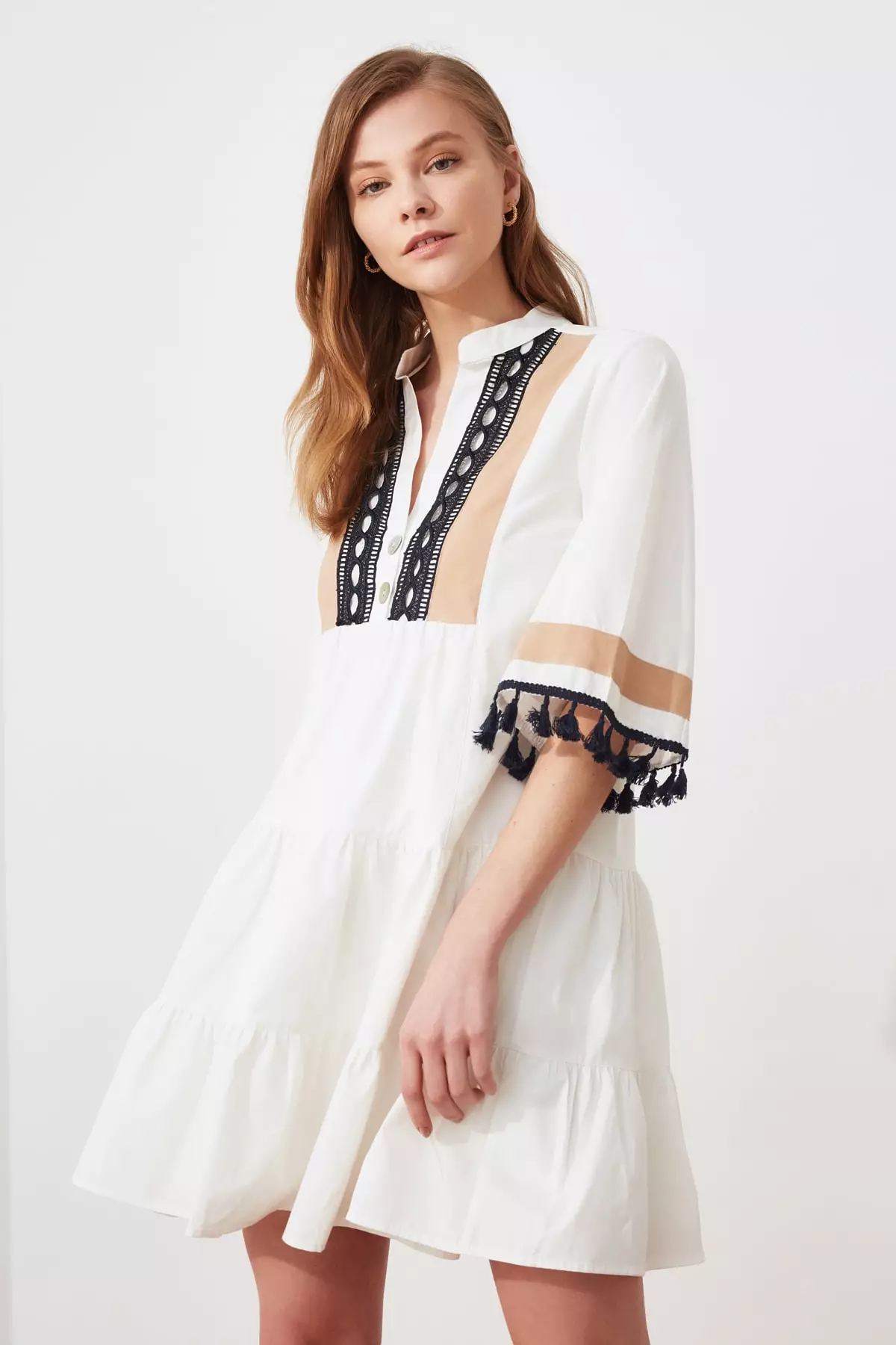 sachin and babi light blue dress Embroidered Mini Dress - White