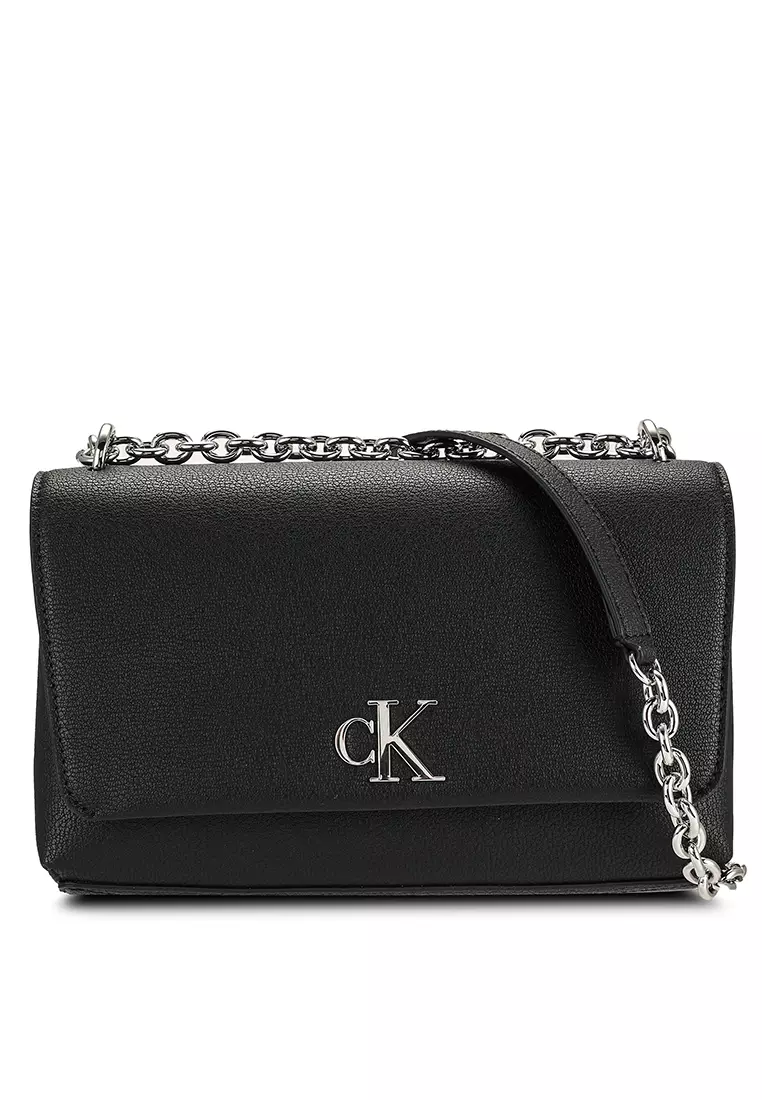 Calvin klein Minimal Monogram E/W Flap Xbody Crossbody Black