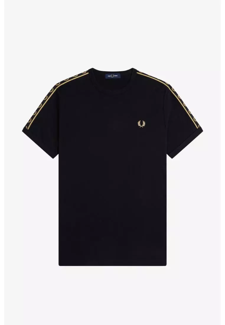 Fred Perry M4613 Contrast Tape Ringer T-Shirt (Black / Champagne)