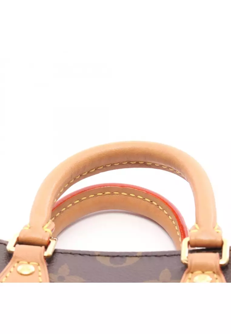 Pre-Loved Louis Vuitton Petite Sac Plat monogram Handbag PVC leather Brown 2WAY