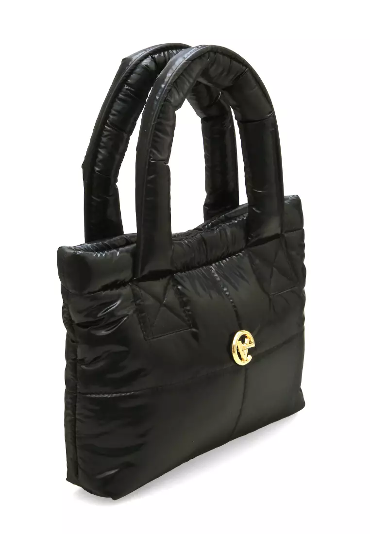 Angelina Pillow Puffy Bag Smooth Texture And High Quality - Holo Black