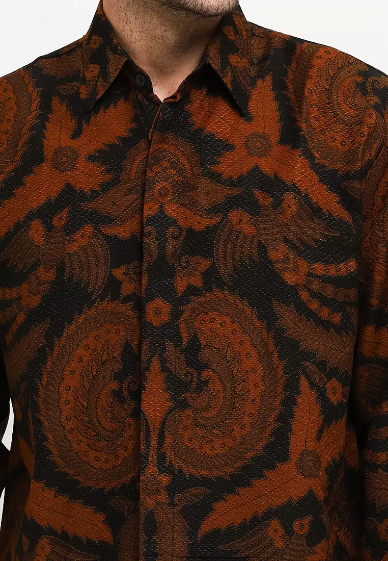 BATIK TALENTA EXCLUSIVE Lengan panjang DOBBY BLACK QR 16