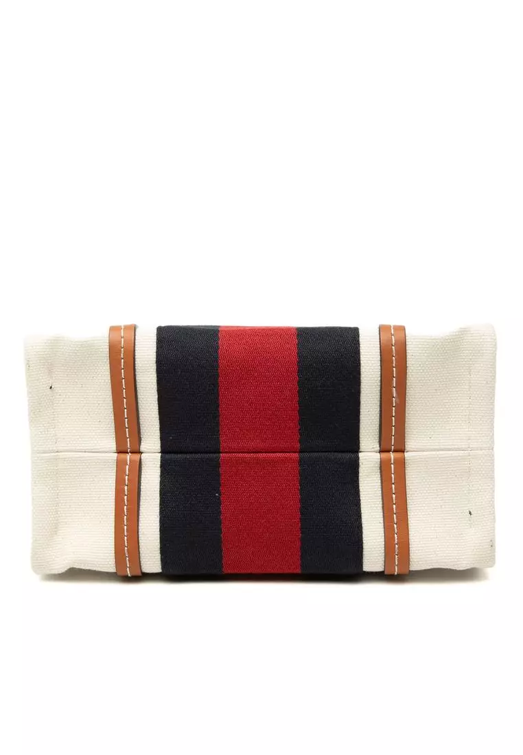 Pre-Loved Gucci Mini Canvas Interlocking G Web Tote