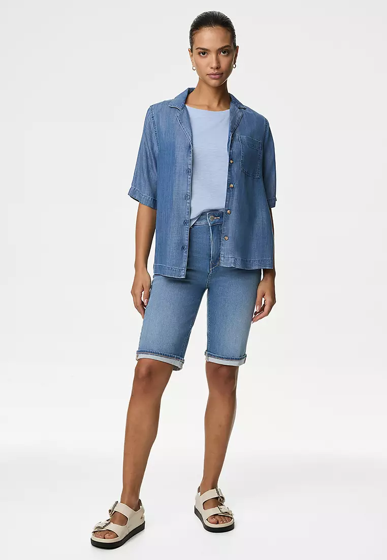 Magic Shaping Denim High Waisted Shorts