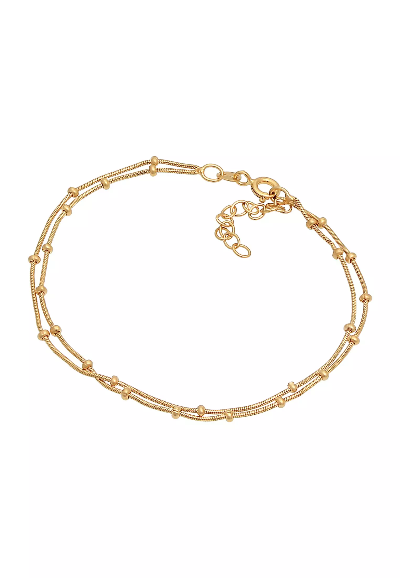 Bracelet Layer Ball Chain Round Basic Gold Plated