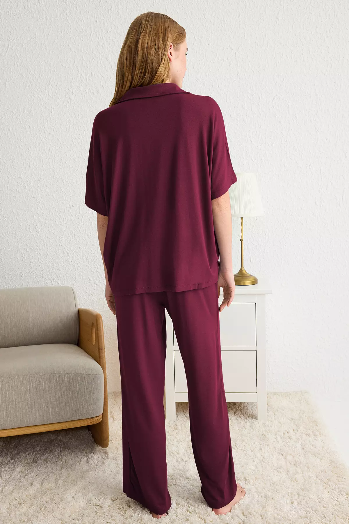 Dark Cherry Comfortable Molded Viscose Mater