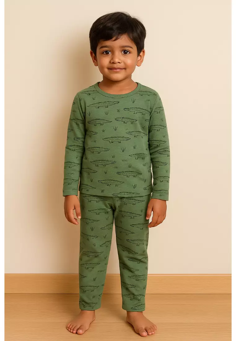 Baby and Kids Pajama Nightsuit Set- The Alligator