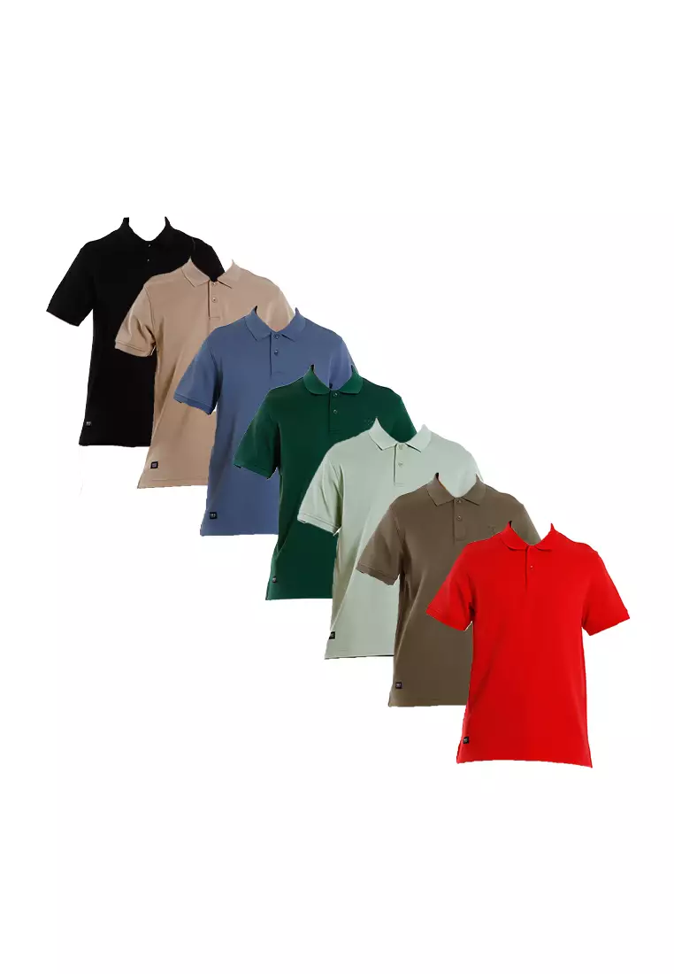 Forest Mens Stretchable Cotton Slim Fit Polo Tee - 23961-36DarkGreyBlue