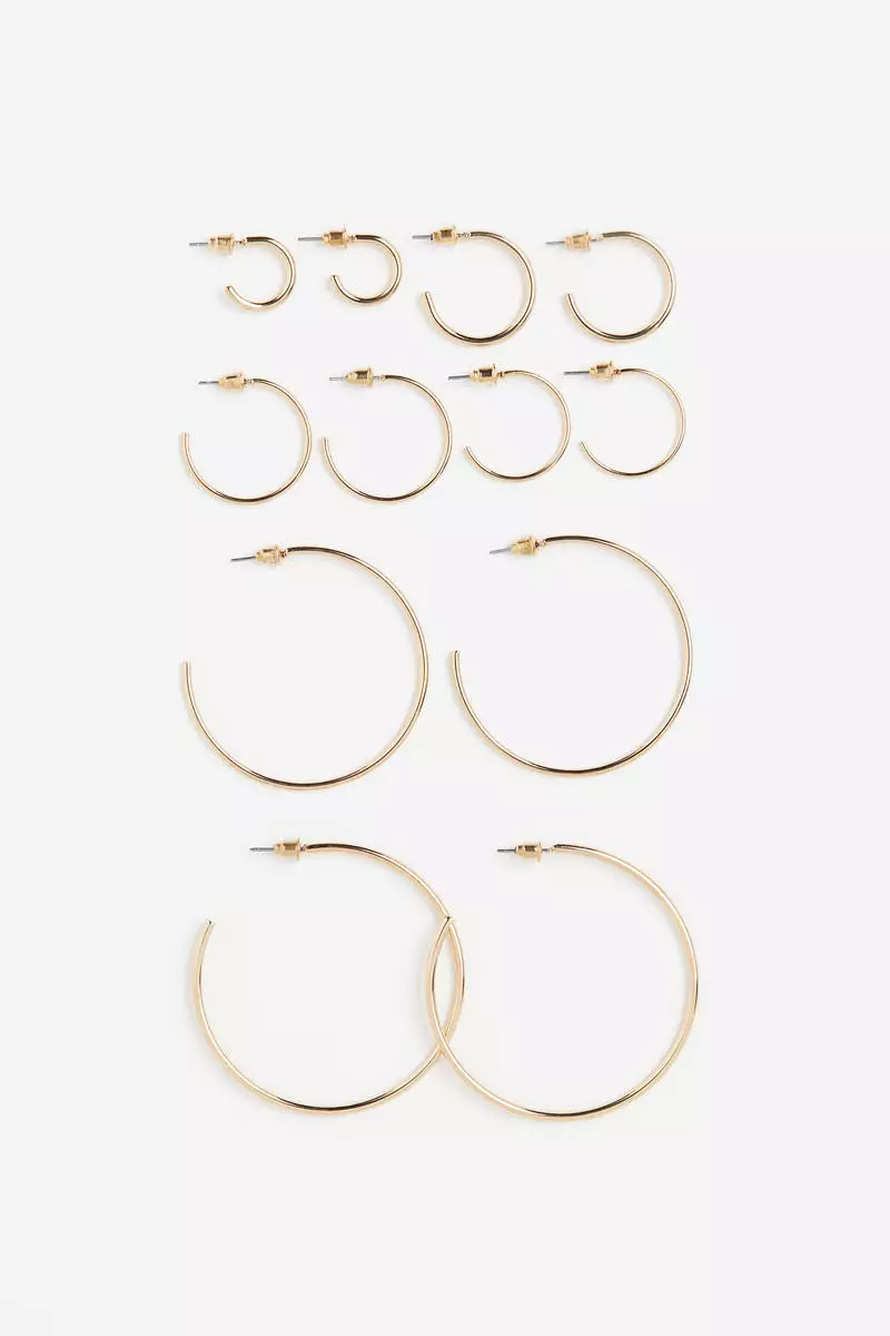 6 pairs hoop earrings