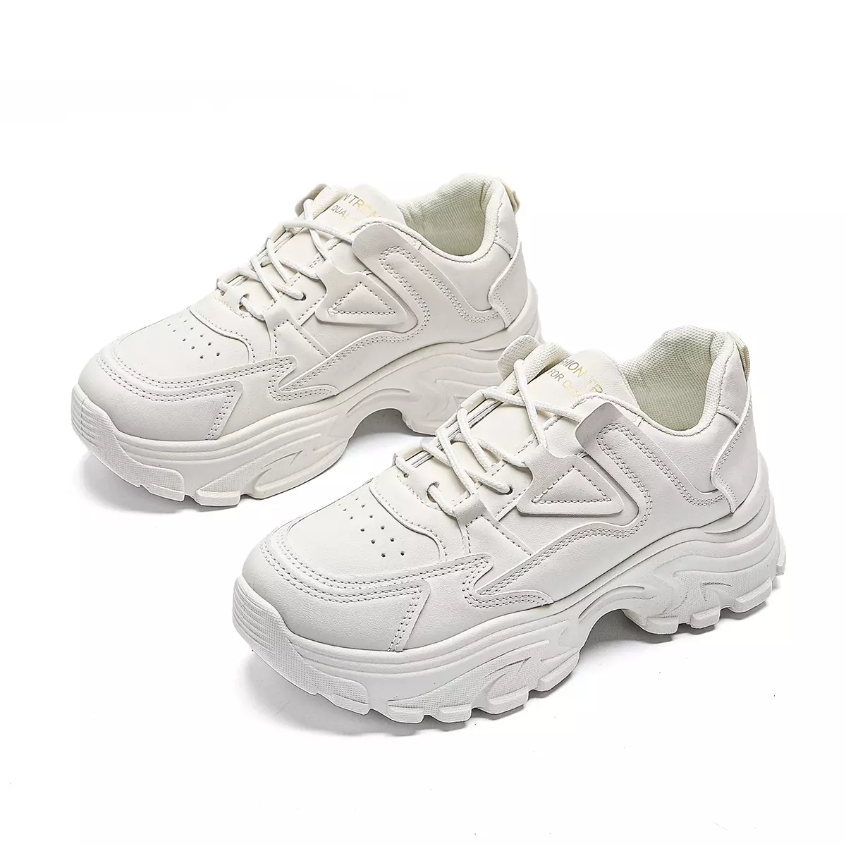 LURAD Sepatu Wanita Hitam Putih Polos Hak Tinggi Sneakers Cewek SM21