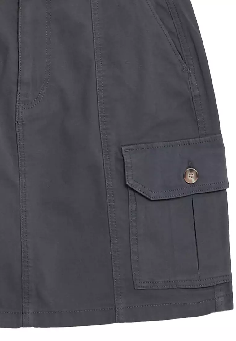 Cotton Rich Mini Utility Skirt