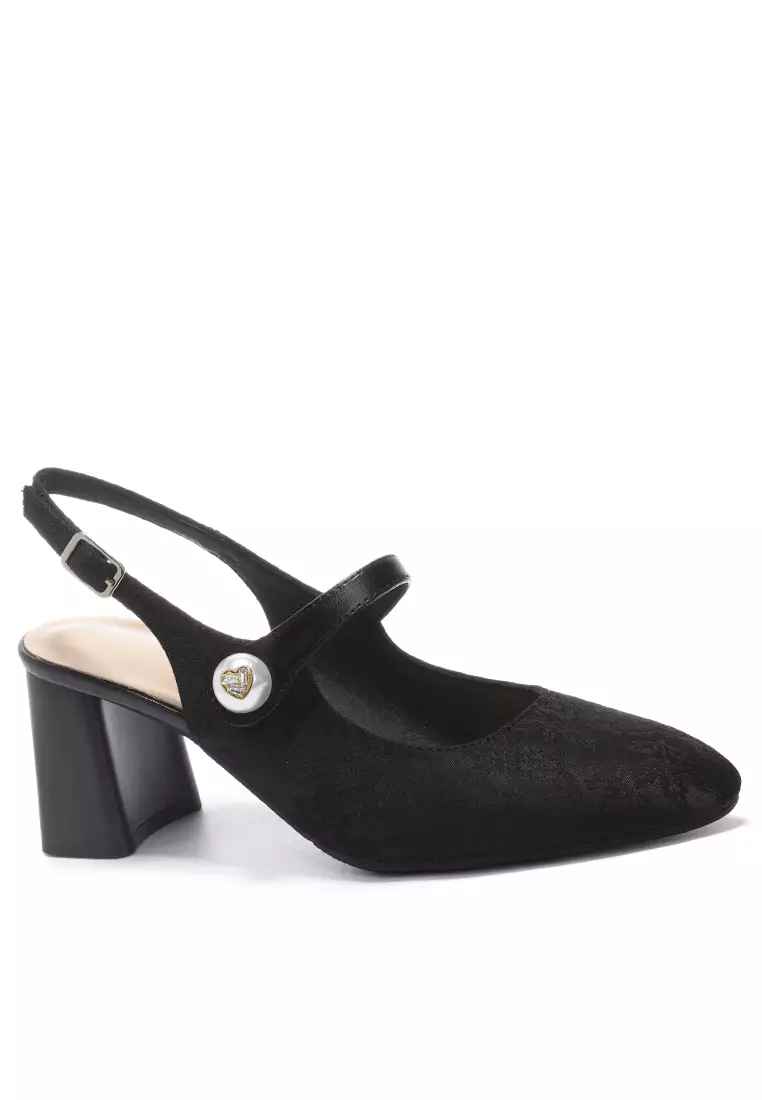 Discount on Twenty Eight Shoes  shoes - SKU: 6CM Cotton Print Slingback High Heel BY664-39