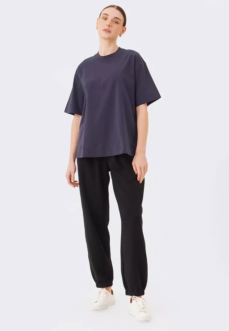Buy Bocu Women's Boxy Boat Neck Woven Top with Pocket 2024 Online