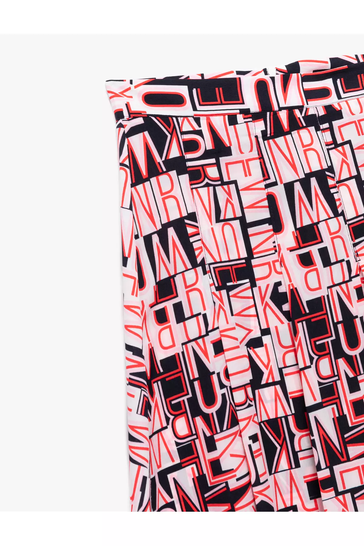Standard Waist Crepe Fabric Patterned Midi Flared Skirt