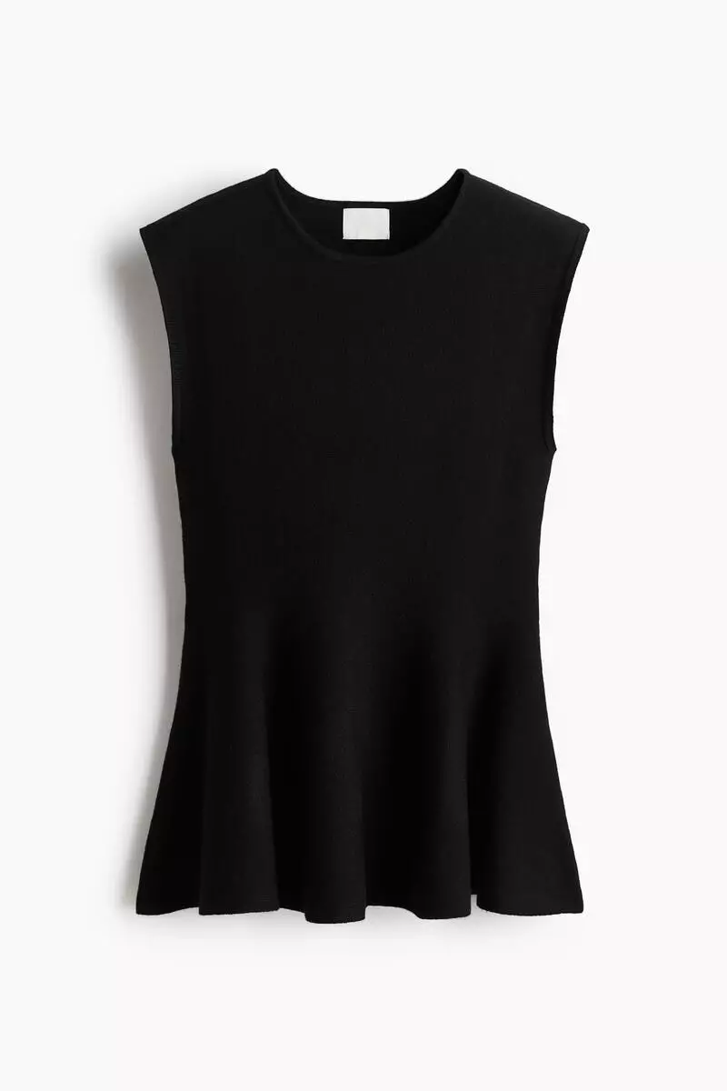 Knitted peplum top