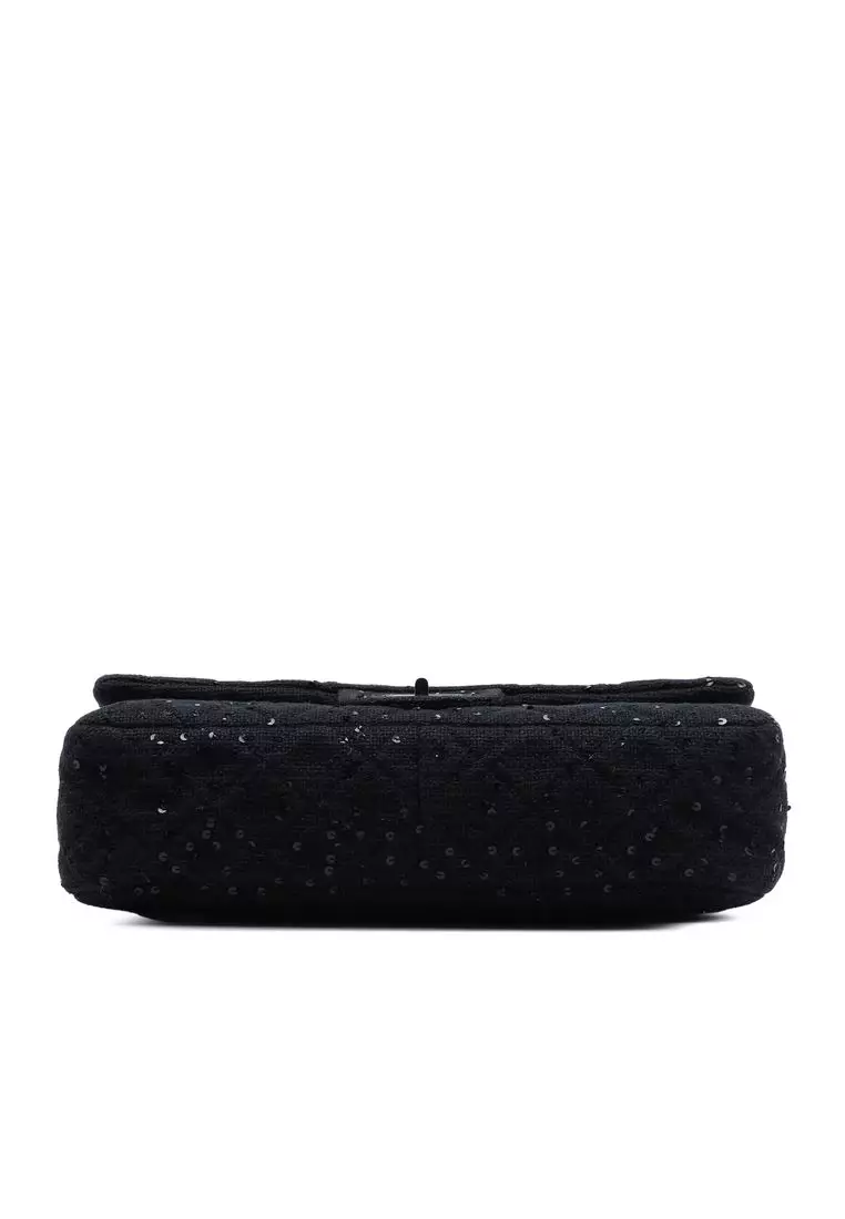 Pre-Loved Chanel Jumbo Sequin Embellished Quilted Tweed Reissue 2.55 Messenger Flap