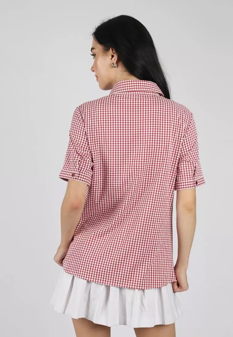 Kemeja Lengan Pendek Pierre Cardin Wanita Amara Spice Red