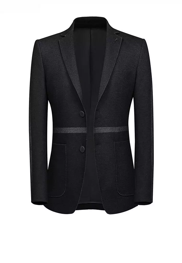 Buy HAPPY FRIDAYS Slim Casual Wooled Suit Jacket M05 Online | ZALORA