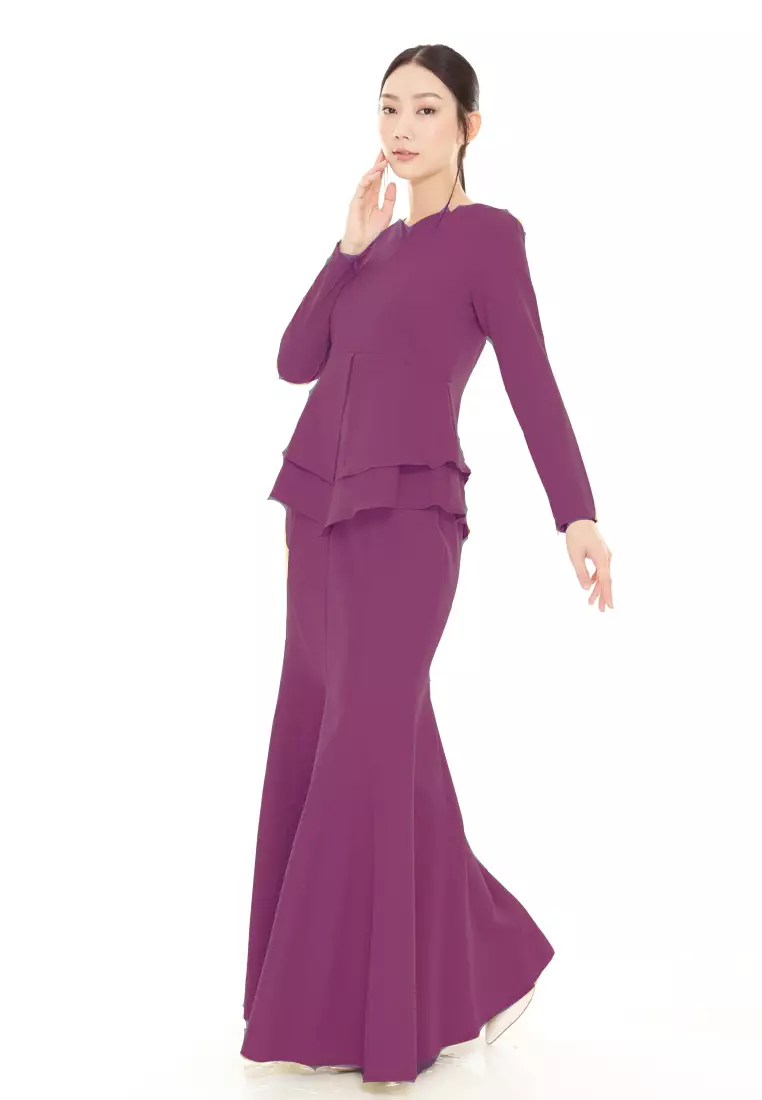 Serena Kurung Modern in Raspberry Purple