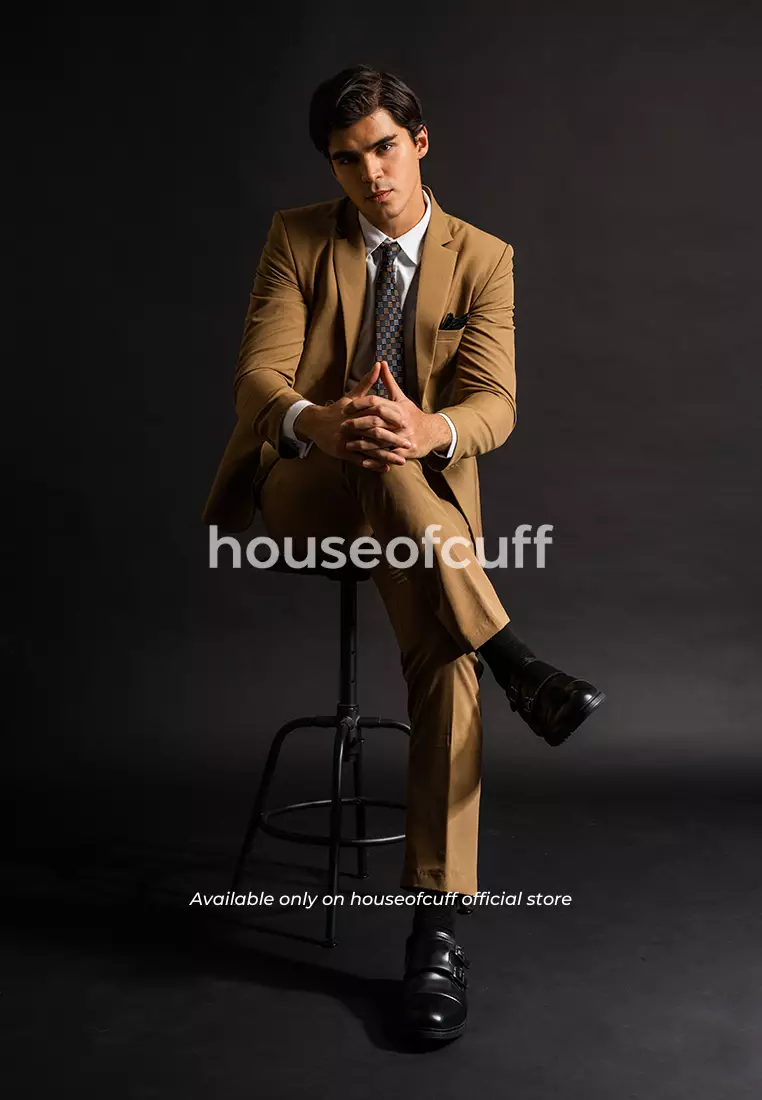 Sepatu kulit pria formal pantofel monk strap hitam houseofcuff