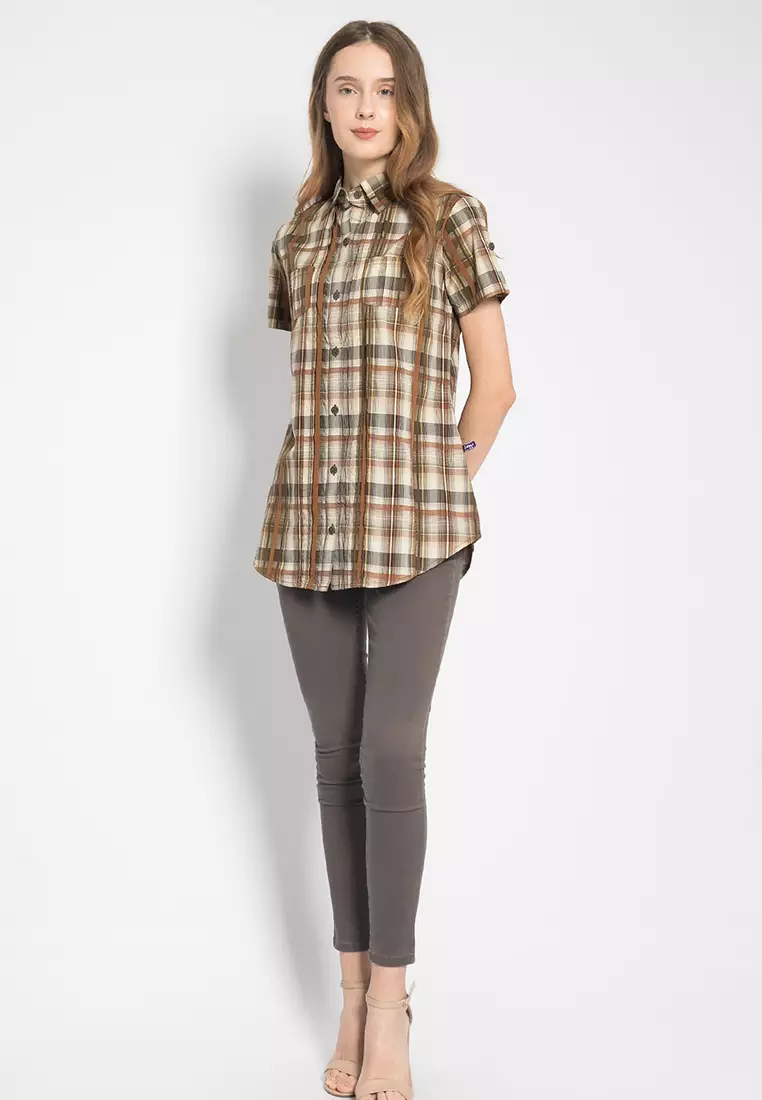 LGS - Regular Fit - Kemeja Wanita - Brown - Motif - LLSH.380.WD773.518