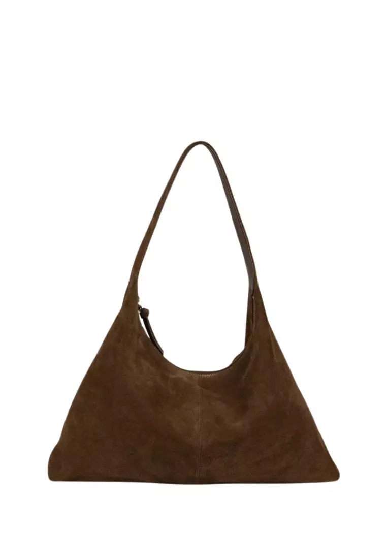 Monet Bag L Suede Khaki Brown