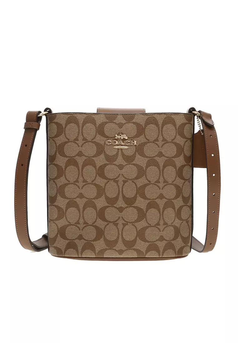 Jual Coach COACH SOPHIE Women's Khaki Classic Pattern Bucket Bag ...
