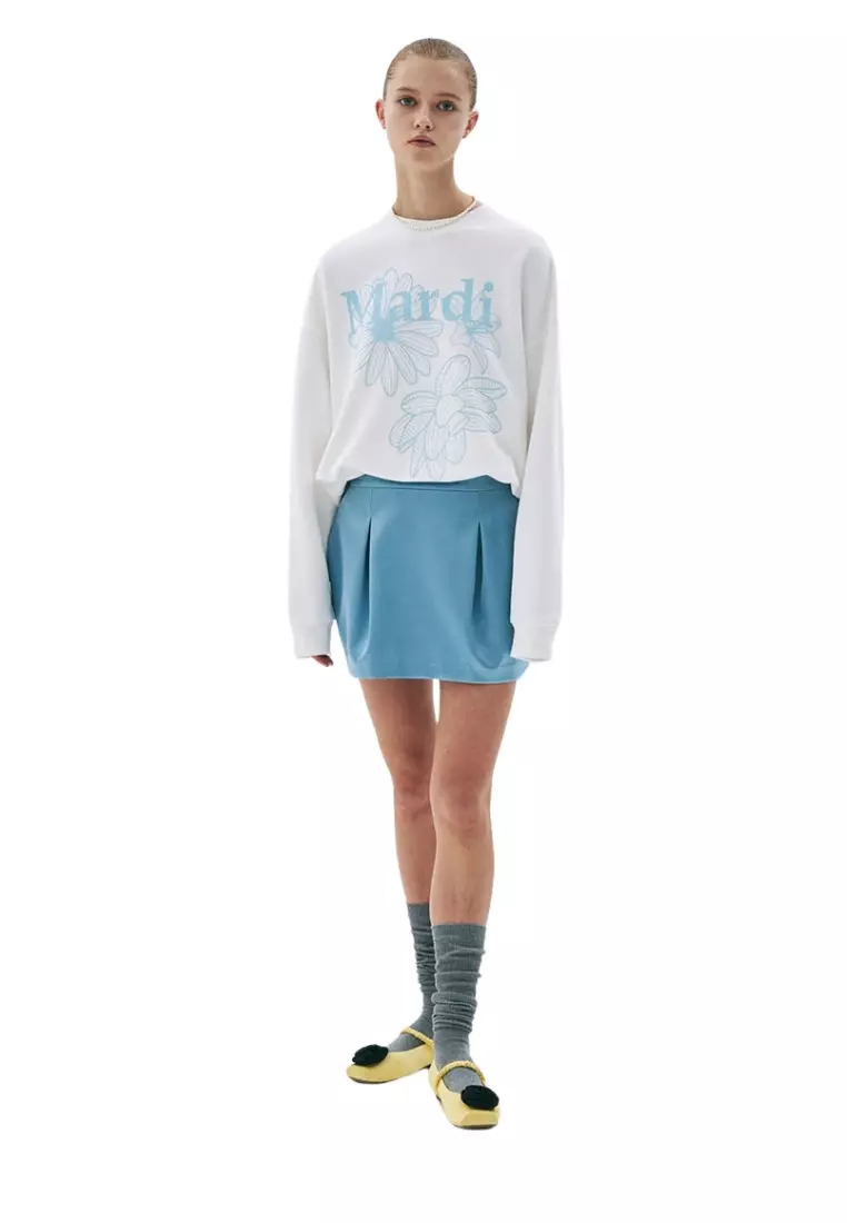 Sweatshirt Triple Flower - White Sky