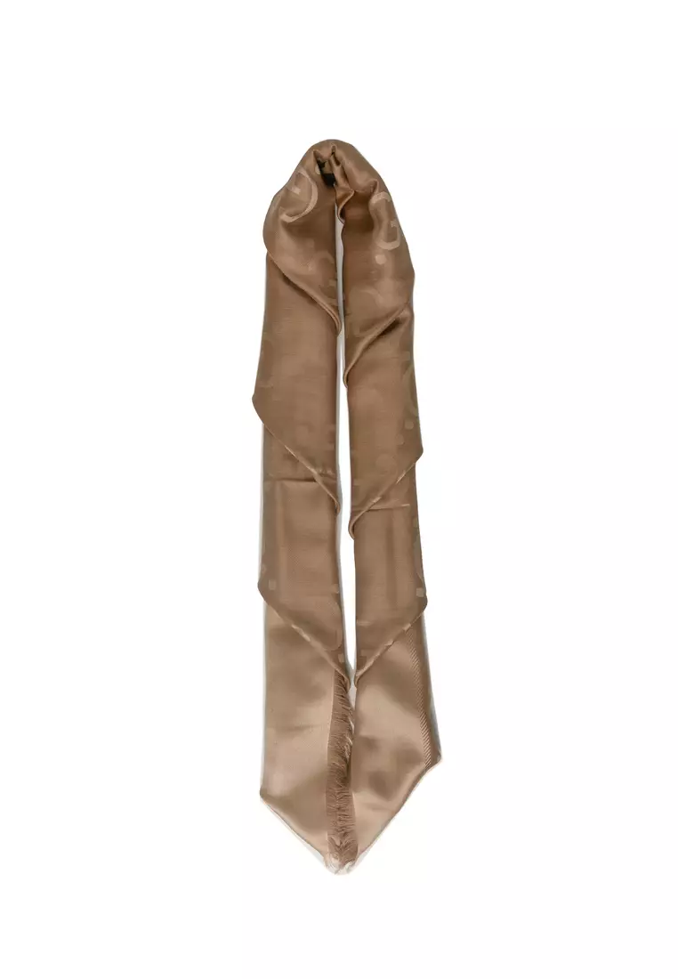 Gg Jacquard Silk Wool Shawl Scarf