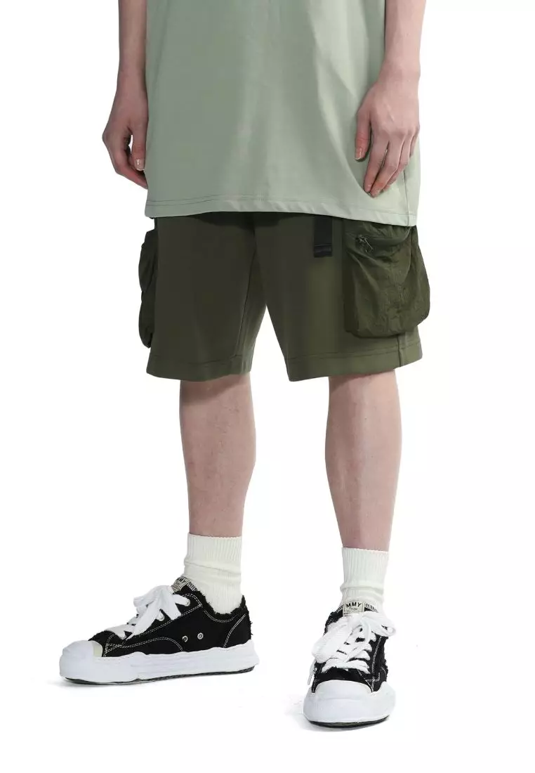 Musium Div. stretch-cotton cargo shorts - Green