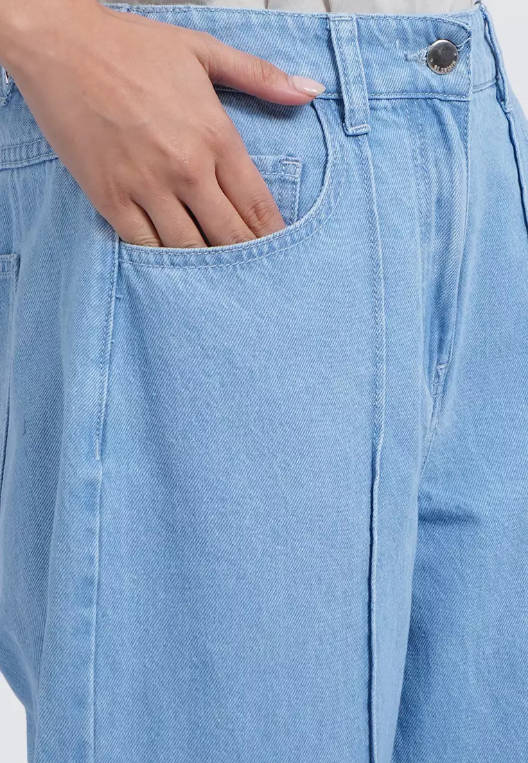 Wide Leg Loose Denim Pants LT. BLUE