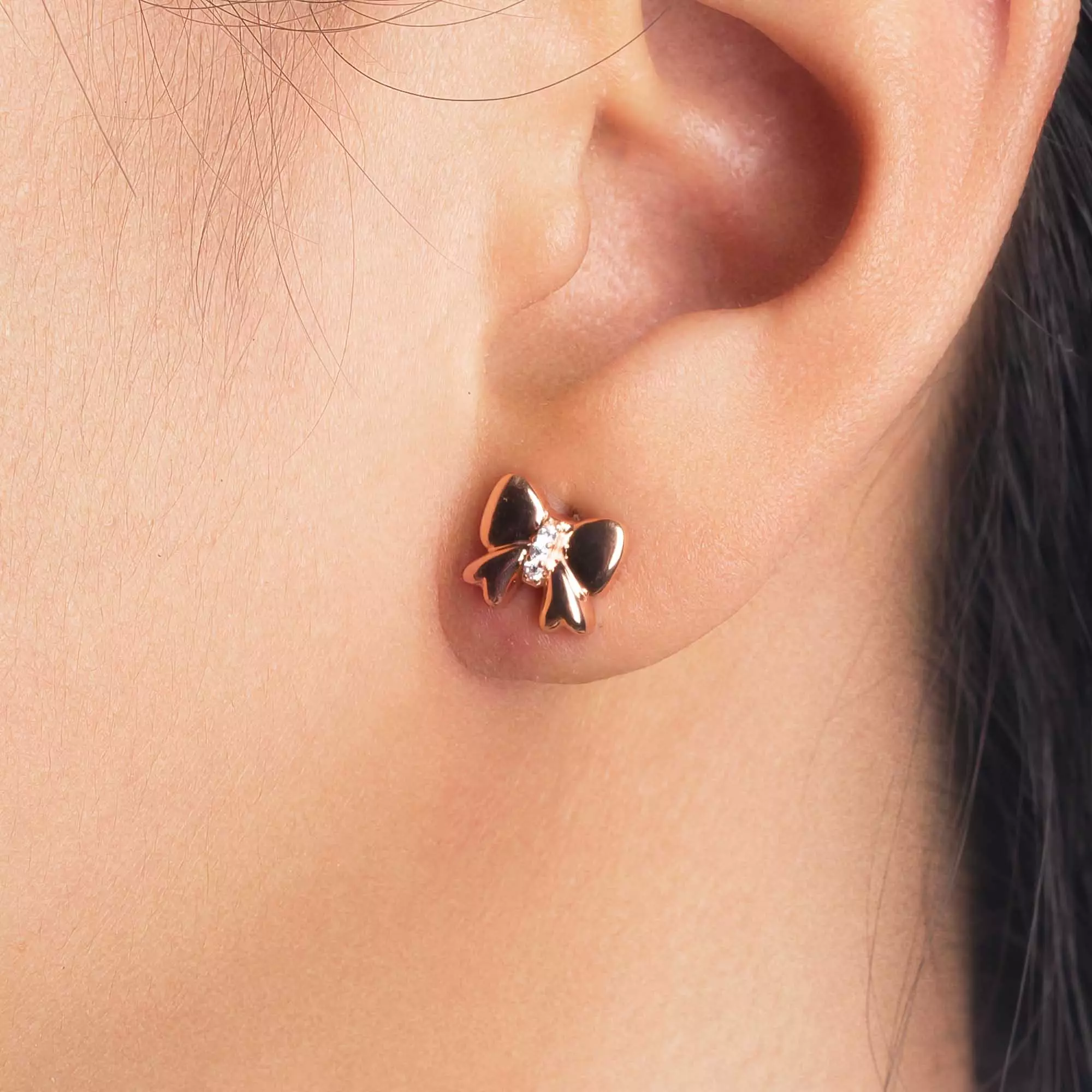 Anting Tusuk Emas 7k - Riana Gold Stud Earring - Bubbly Collection - Juene Jewelry