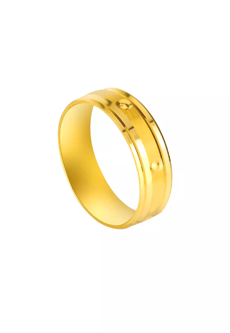 TOMEI Line Edge Xi De Ring, Yellow Gold 916