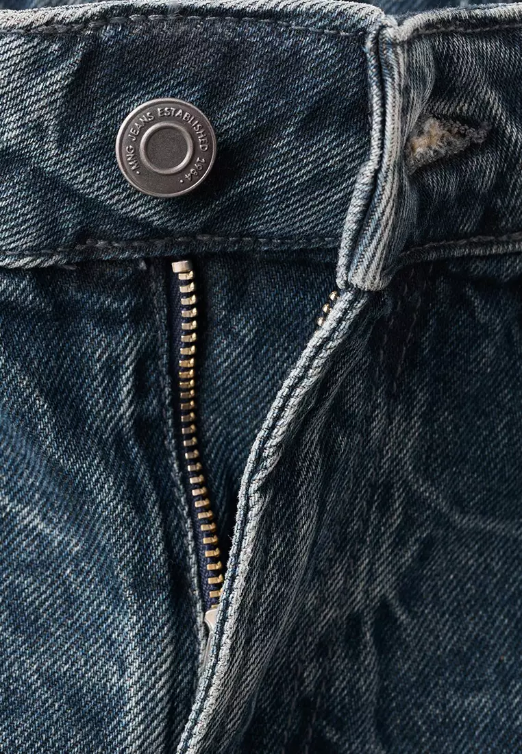 Mid-Rise Straight Jeans