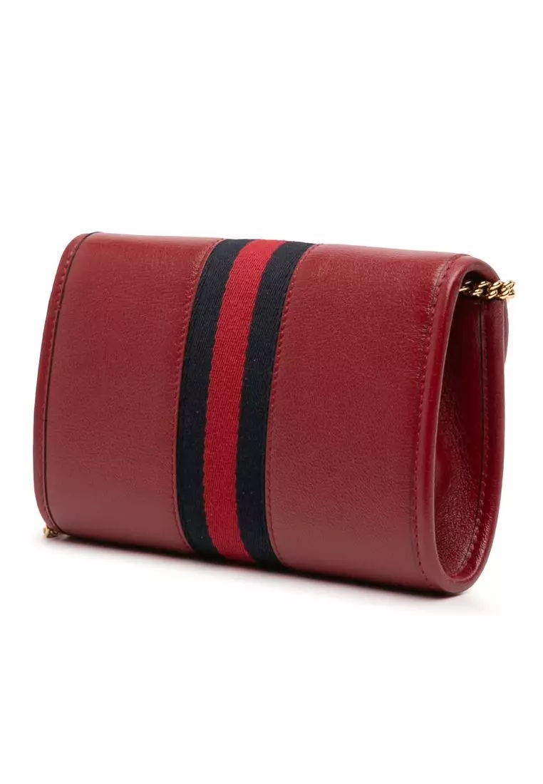 Pre-Loved Gucci Mini Leather Rajah Web Chain Crossbody