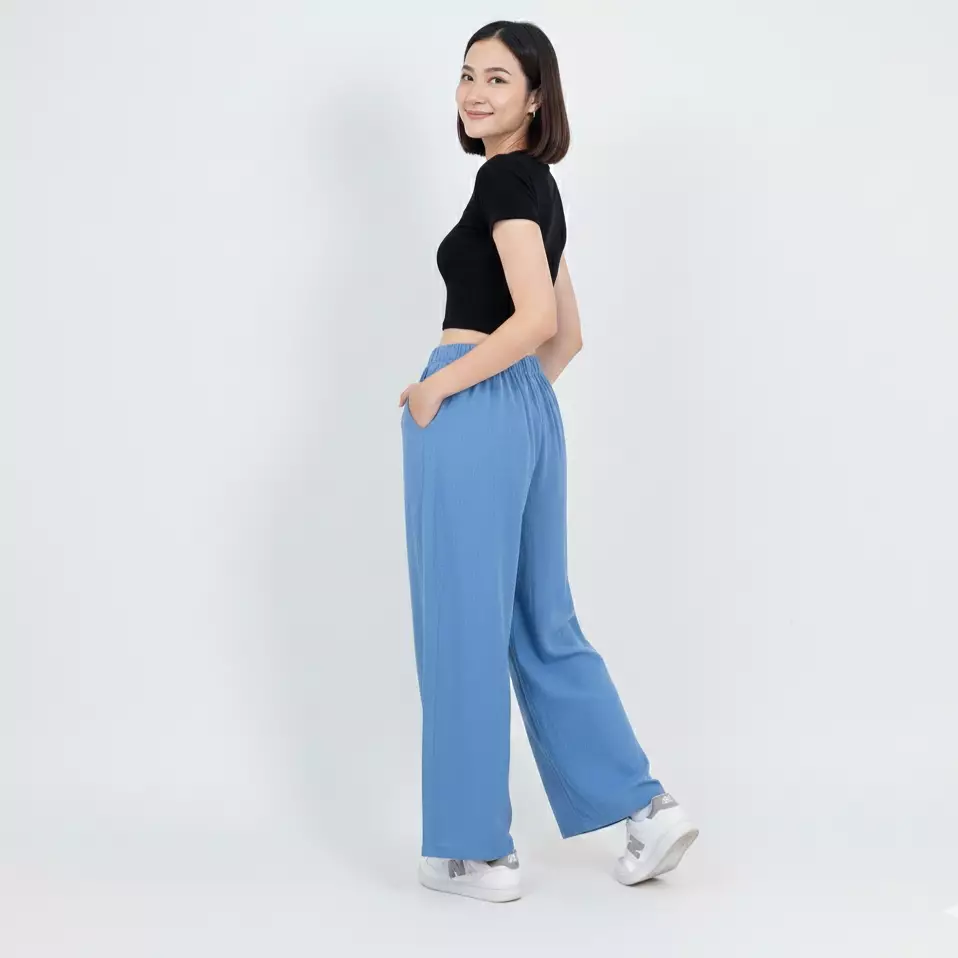 Elmira Basic Pants - Celana Panjang Wanita BIRU
