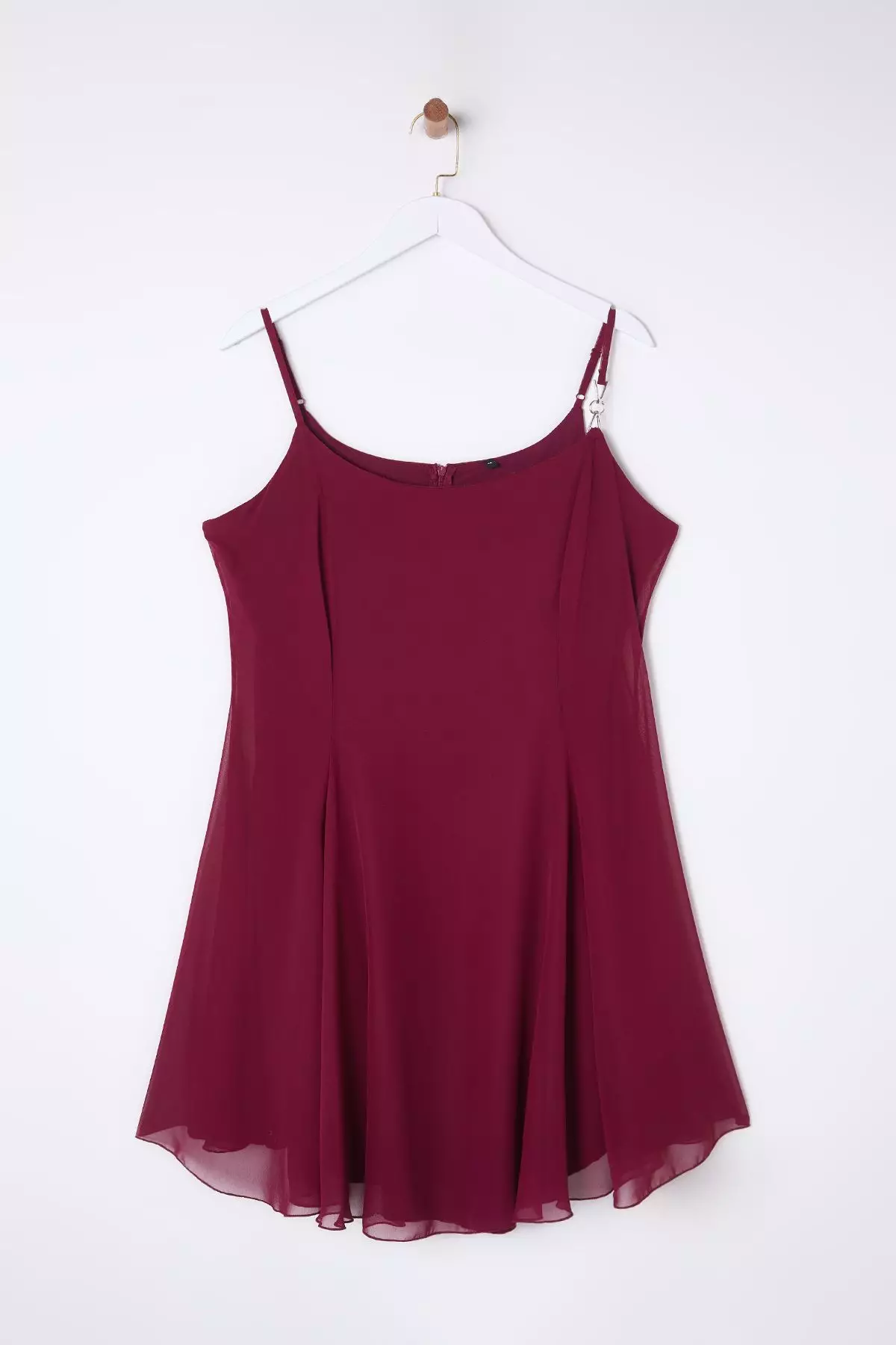 Chiffon Accessory Strap Mini Woven Plus Size Dress