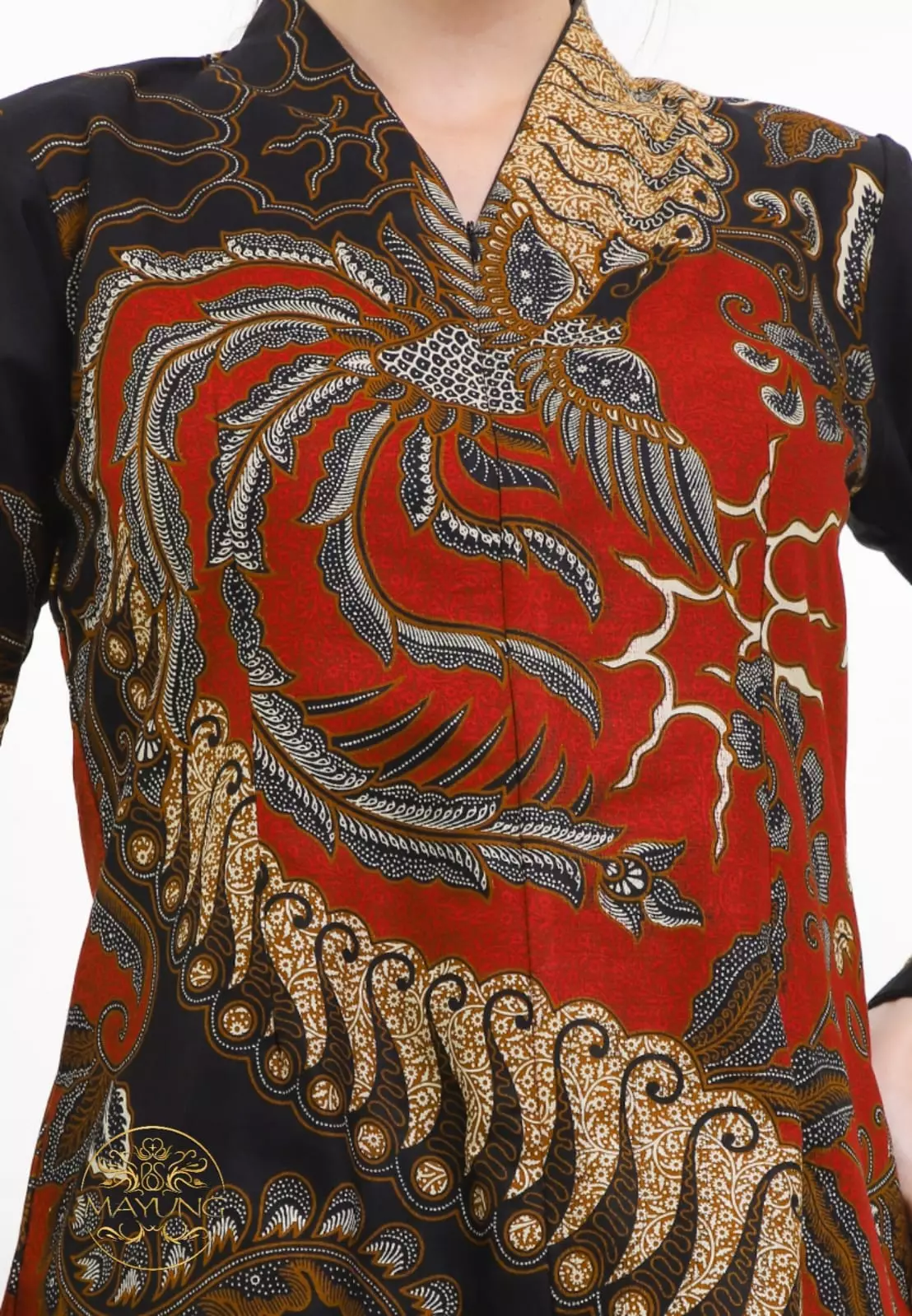 Blouse Batik Eka Cendrawasih Maron Premium Slimfit Modern