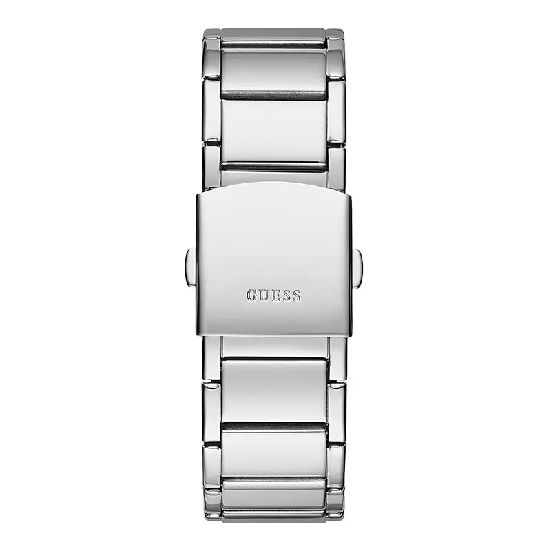 Jam Tangan Pria Guess Zeus GW0209G1 Crystal Accented Silver Dial Stainless Steel Strap