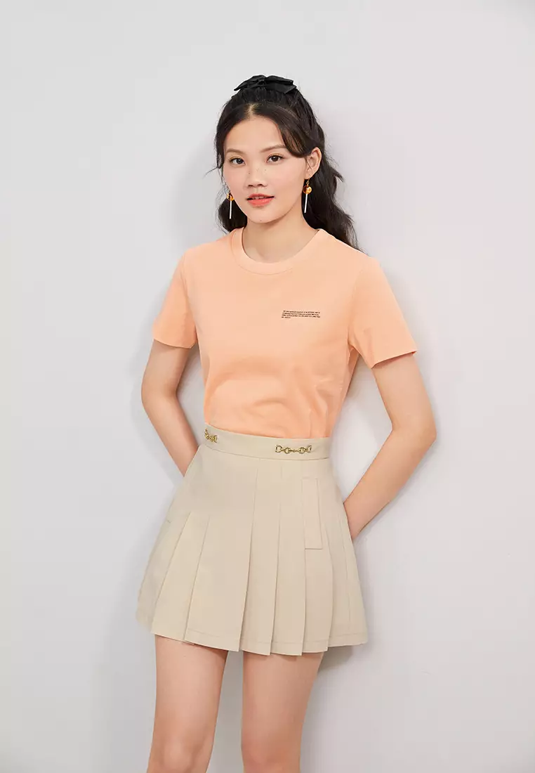 A-Line Pleated Mini Skirt
