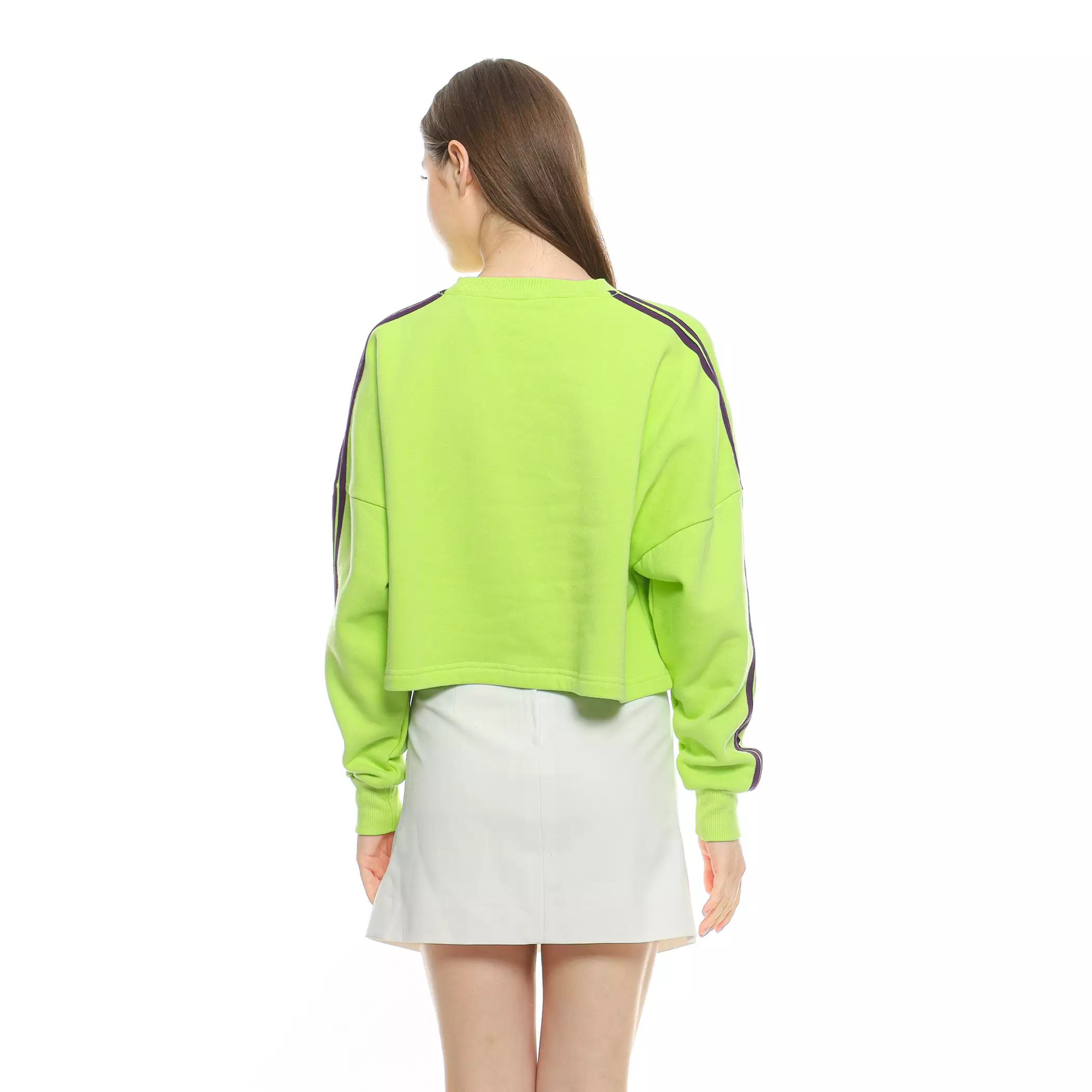 Enough For Today - Sweater Crop Oversize Crewneck Wanita Jersey Number Series 22 Neon Lime Stabilo
